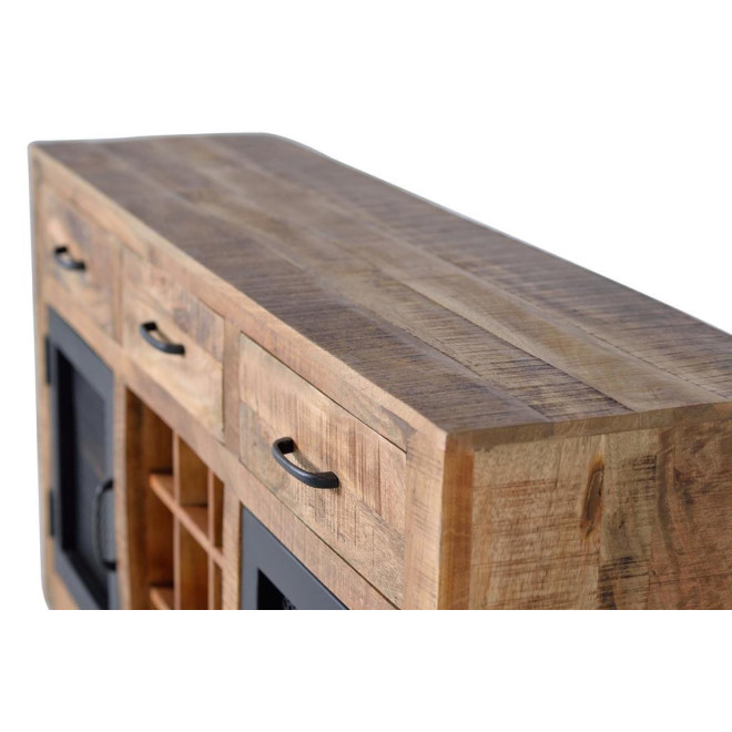 Anrichte mit 3 Schubladen Holz, Eisen Braun 150x38x85cm