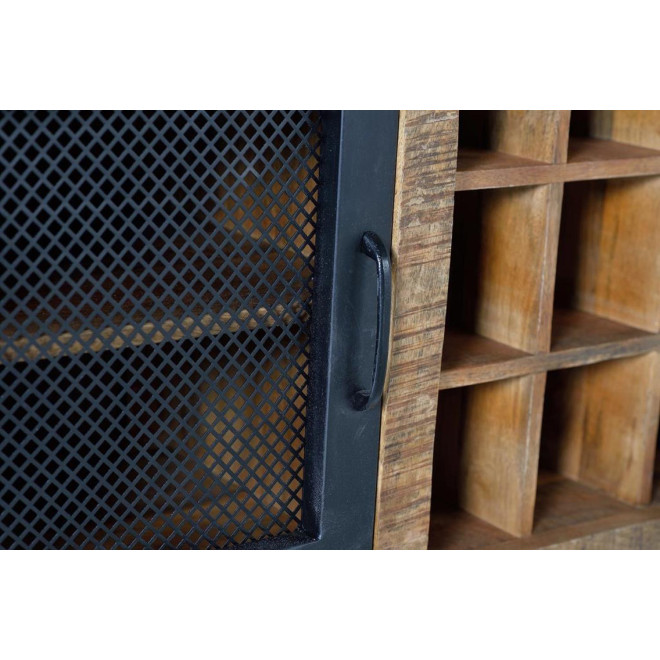 Buffet 3 Tiroirs Bois, Fer Marron 150x38x85cm