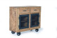 Buffet 2 Tiroirs Bois, Fer Marron 100x38x85cm
