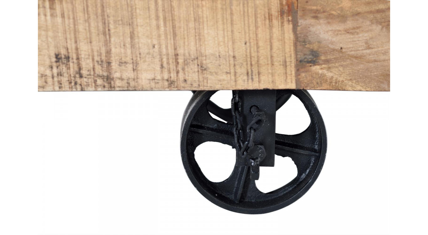 TV-Möbel mit 2 Schubladen Holz, Eisen Braun 150x38x60cm