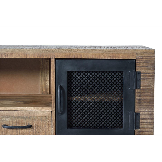 TV-Möbel mit 2 Schubladen Holz, Eisen Braun 150x38x60cm