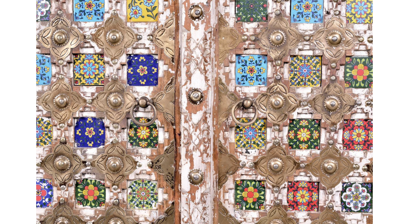 Armoire Bois, Bronze Blanc 90x50x180cm