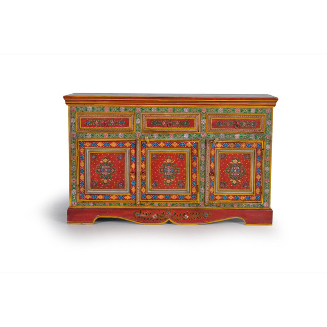Buffet 3 Tiroirs Bois Multicolore 140x40x86cm
