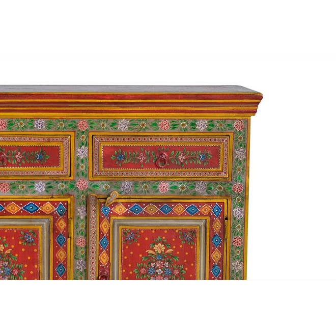 Buffet 3 Tiroirs Bois Multicolore 140x40x86cm