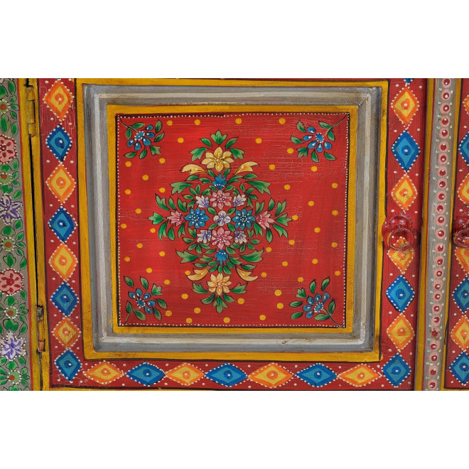 Buffet 3 Tiroirs Bois Multicolore 140x40x86cm