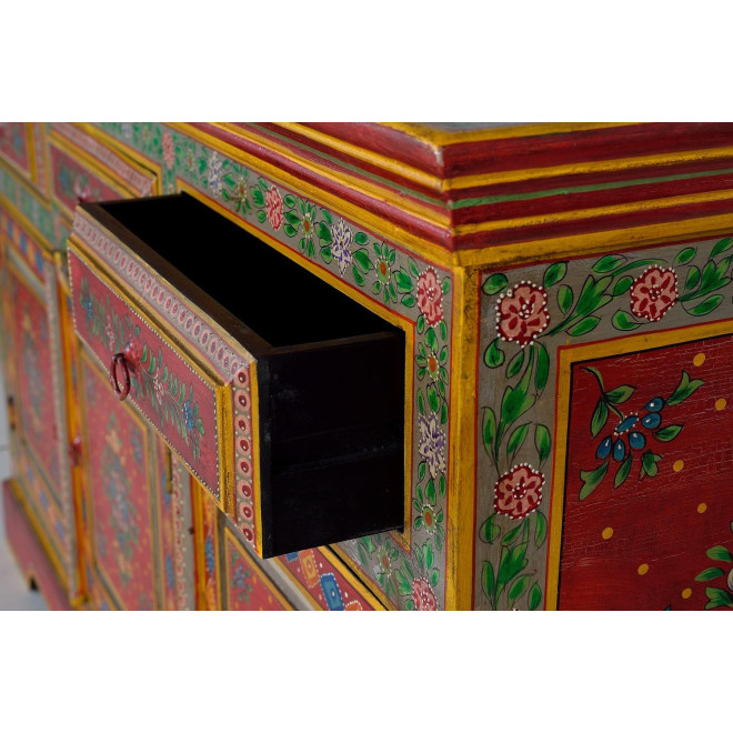 Buffet 3 Tiroirs Bois Multicolore 140x40x86cm