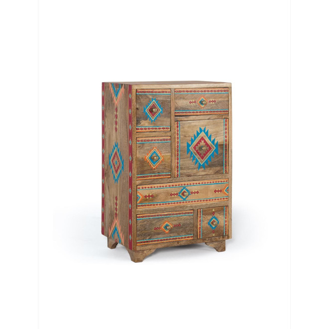 Chiffonnier 7 Schubladen Holz Braun 43x29x65cm