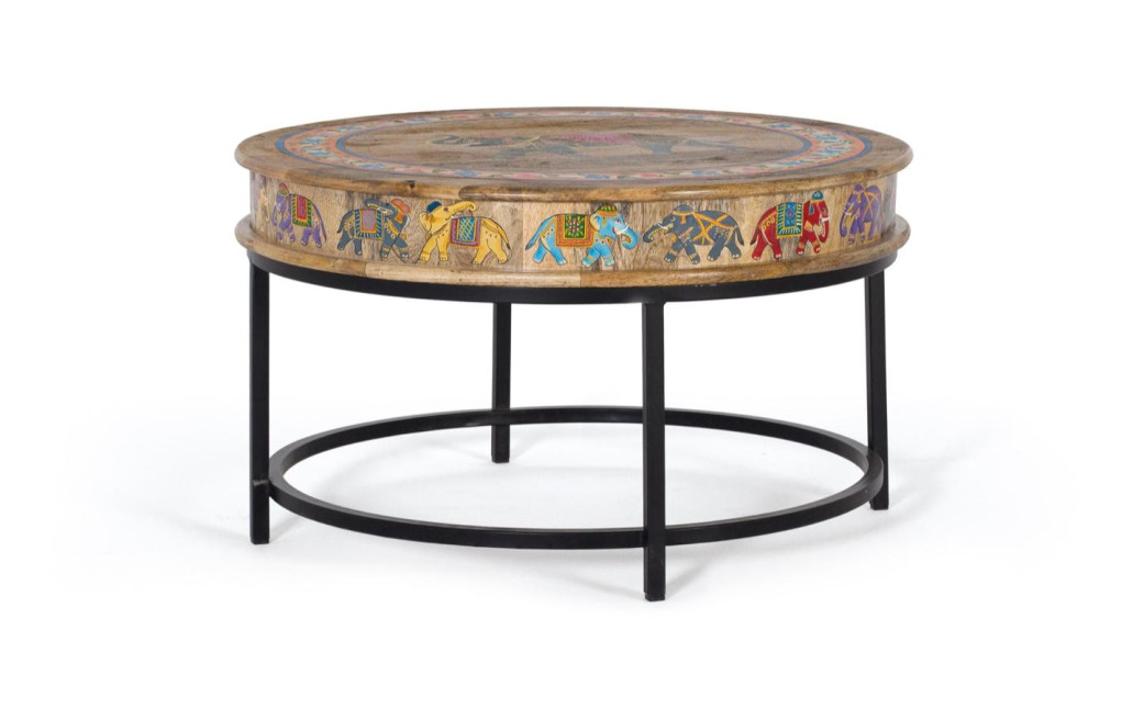 Couchtisch Holz, Metall Braun 78x78x46cm