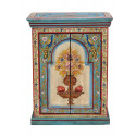 2 Drawer Bedside Table In Multicolored Wood 52x34x68cm