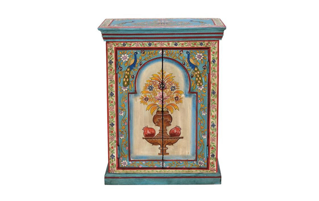 Table De Chevet 2 Tiroirs Bois Multicolore 52x34x68cm