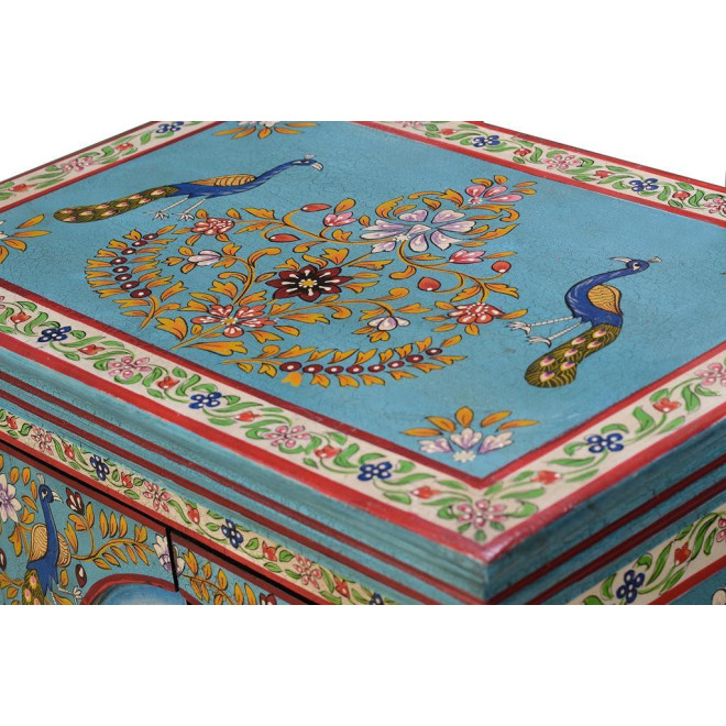 Table De Chevet 2 Tiroirs Bois Multicolore 52x34x68cm
