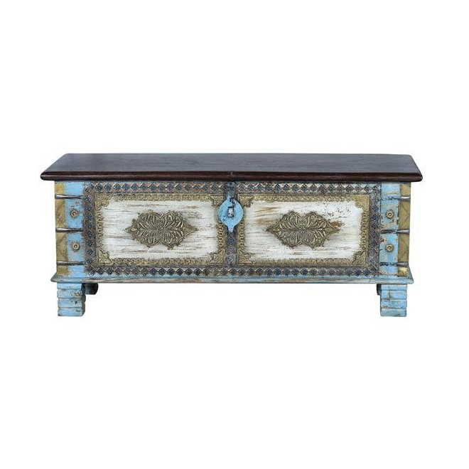 Coffre Bois, Bronze Multicolore 116x40x45cm