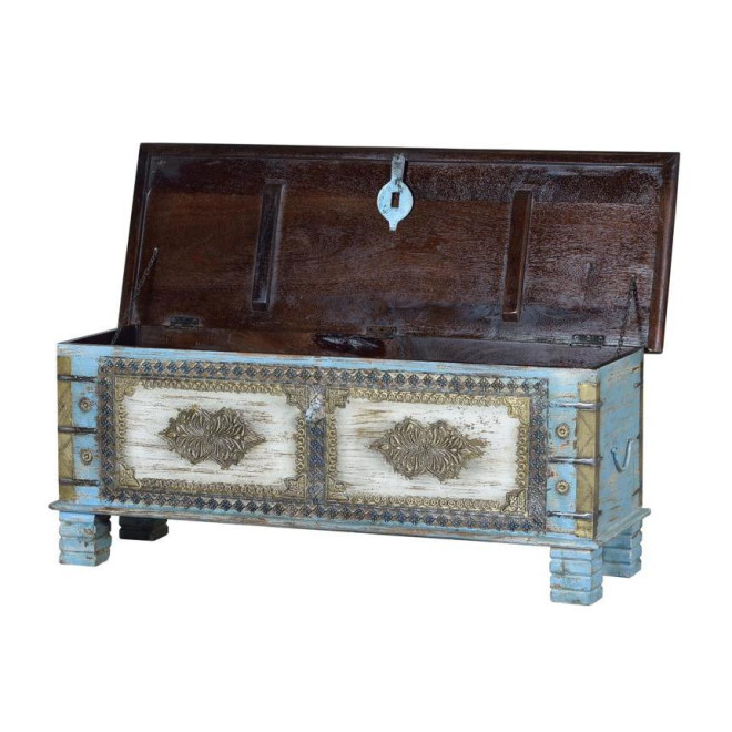 Coffre Bois, Bronze Multicolore 116x40x45cm