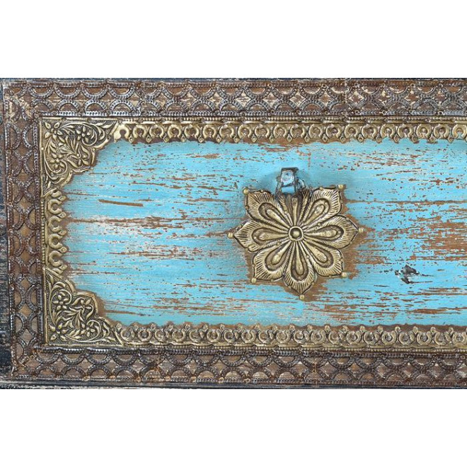 Truhe Holz, Bronze Mehrfarbig 80x40x45cm