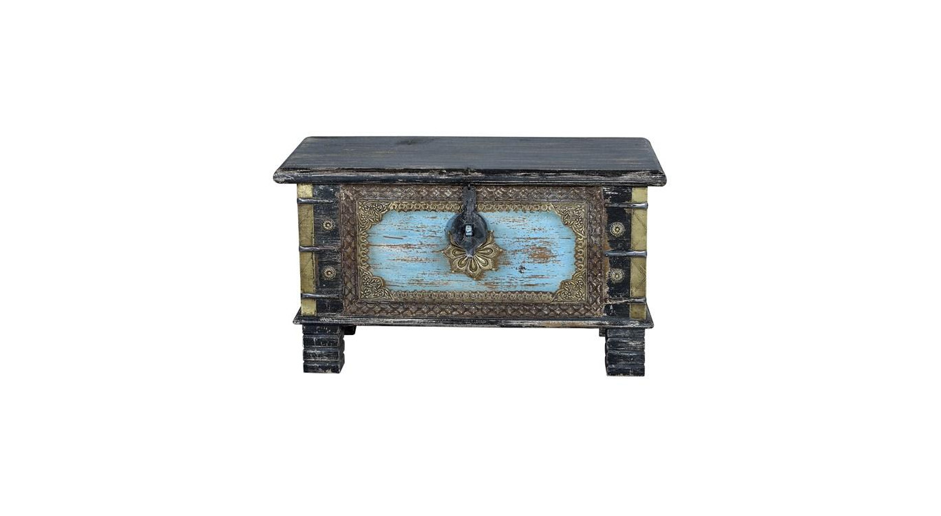 Truhe Holz, Bronze Mehrfarbig 80x40x45cm