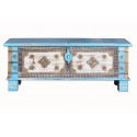 Cassapanca in legno, bronzo multicolore 116x40x45cm