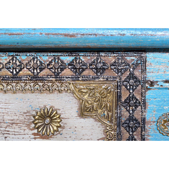 Truhe Holz, Bronze Mehrfarbig 116x40x45cm
