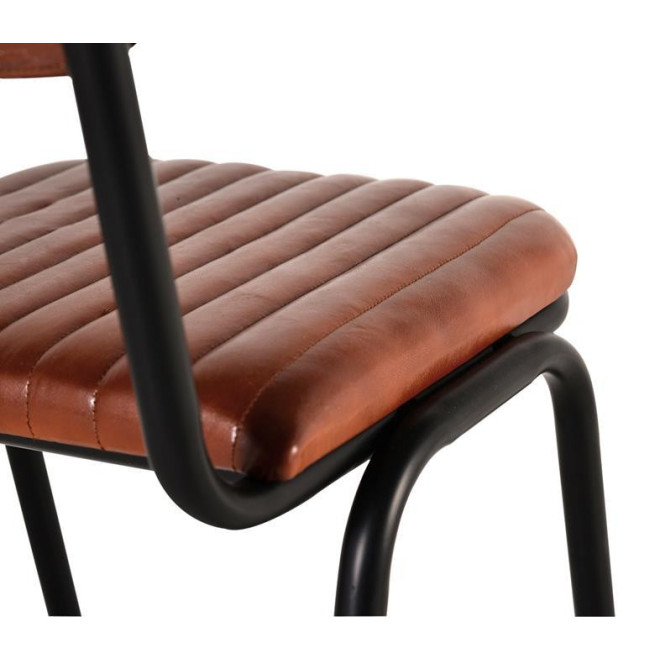 Stuhl Eisen, Leder Braun 43x55x82cm