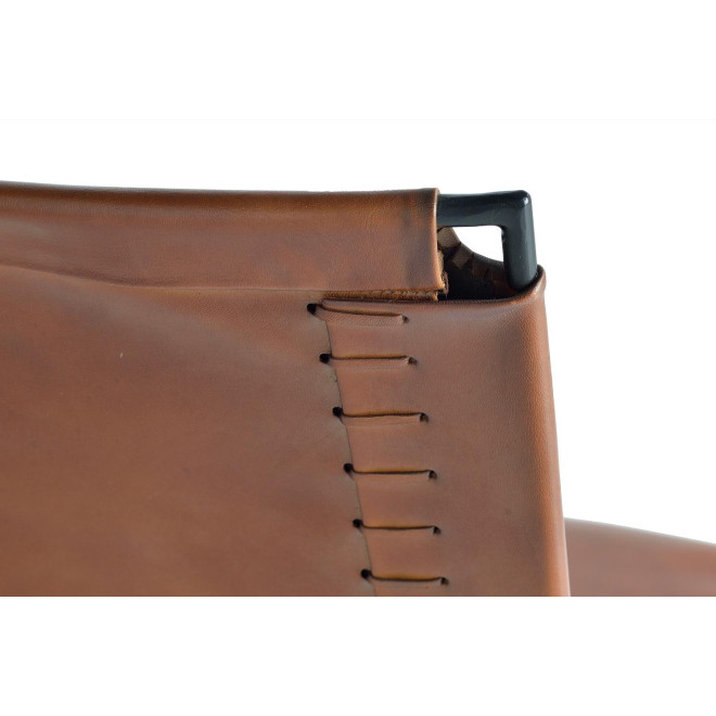 Stuhl Eisen, Leder Braun 46x60x90cm