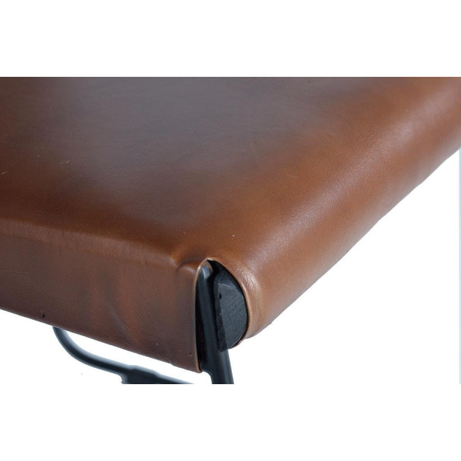 Chaise Fer, Cuir Marron 46x60x90cm
