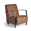 Sessel Eisen, Leder Braun 75x82x82cm