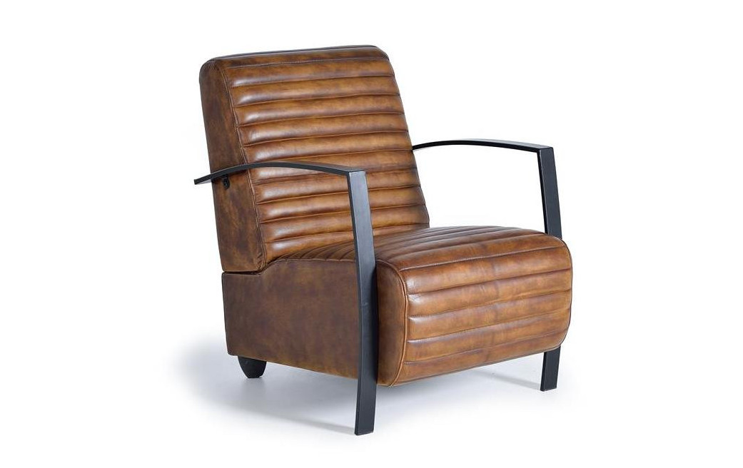Sessel Eisen, Leder Braun 75x82x82cm