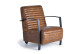 Iron Armchair, Brown Leather 75x82x82cm