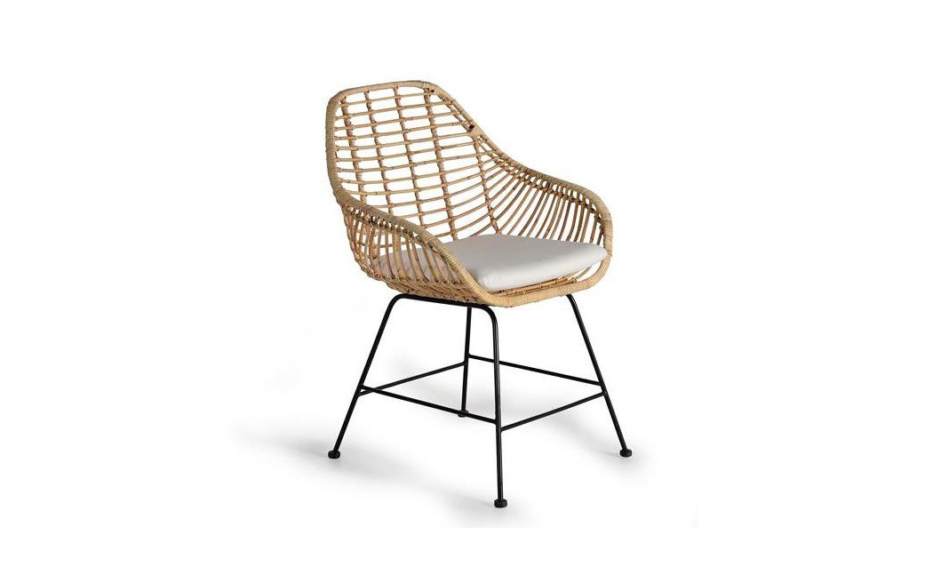 Chaise Bois, Métal Marron 66x63x88cm