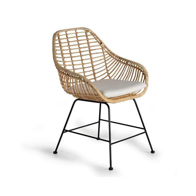 Chaise Bois, Métal Marron 66x63x88cm