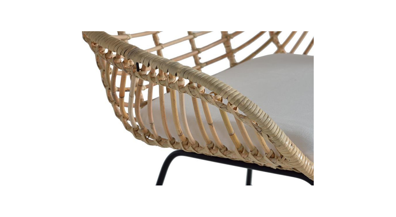 Chaise Bois, Métal Marron 66x63x88cm