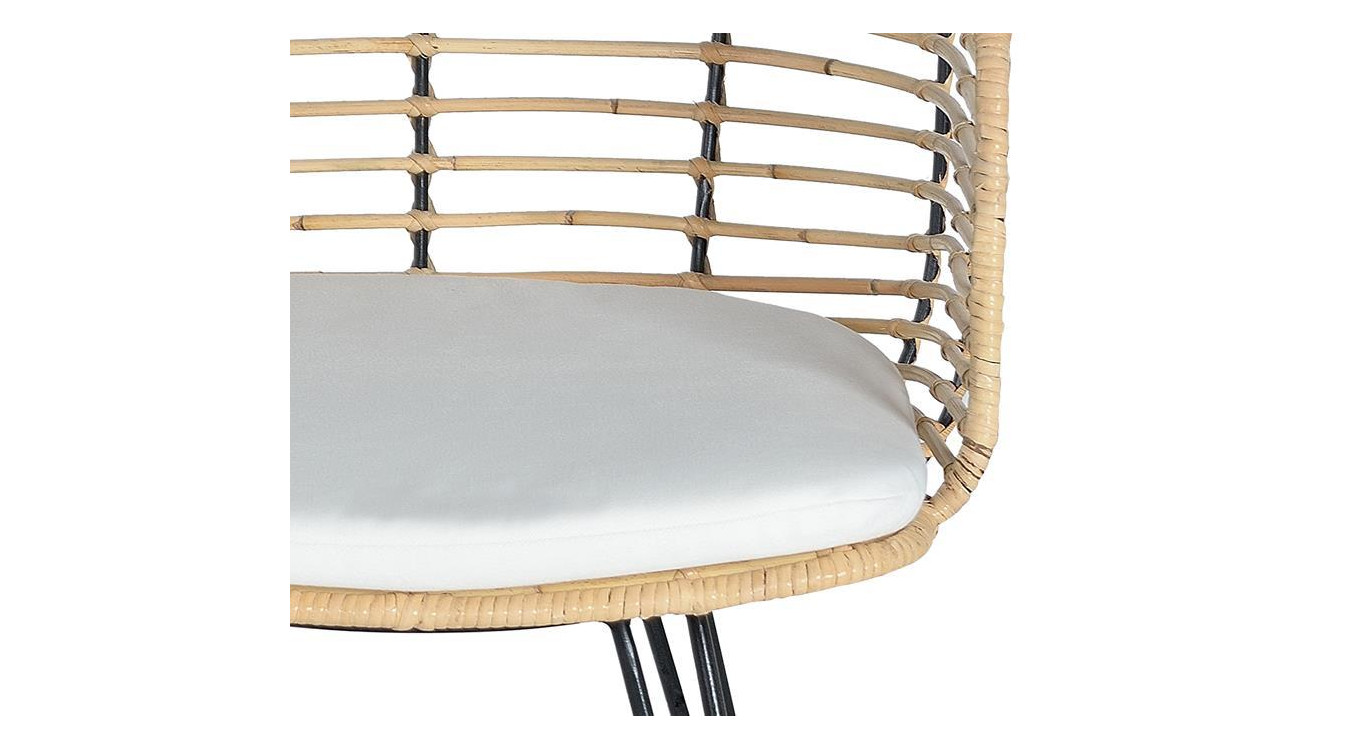 Chaise Bois, Métal Marron 52x56x80cm