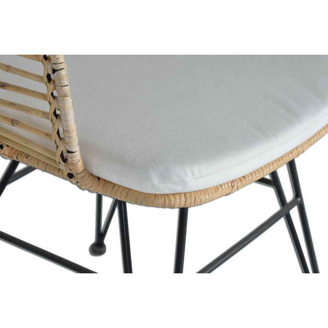 Chaise Bois, Métal Marron 52x56x80cm