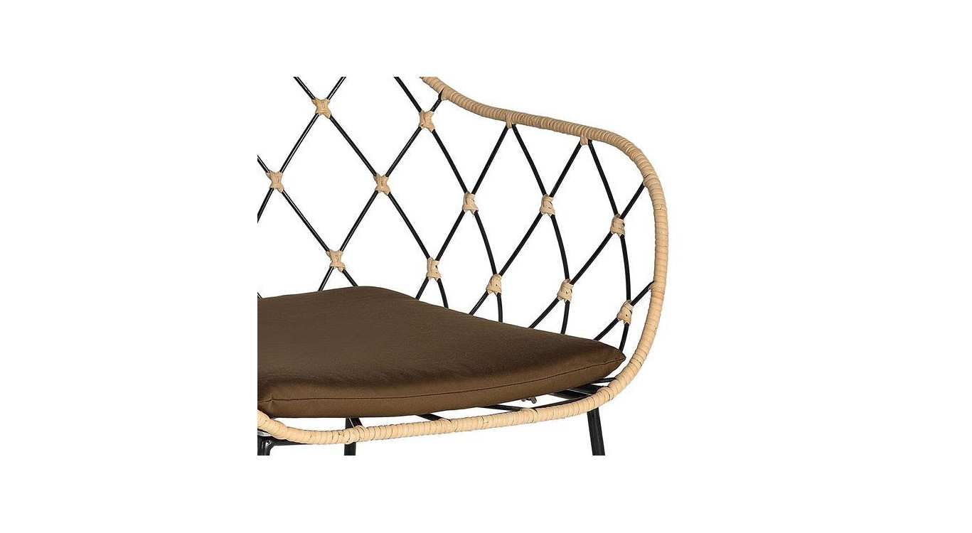 Chaise Bois, Métal Marron 56x58x80cm