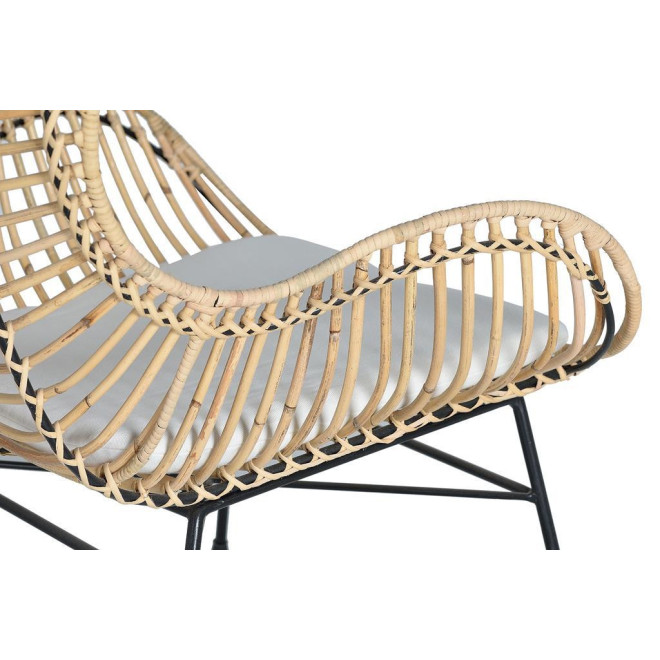 Fauteuil Bois, Métal Marron 70x70x90cm