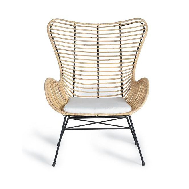 Fauteuil Bois, Métal Marron 70x70x90cm
