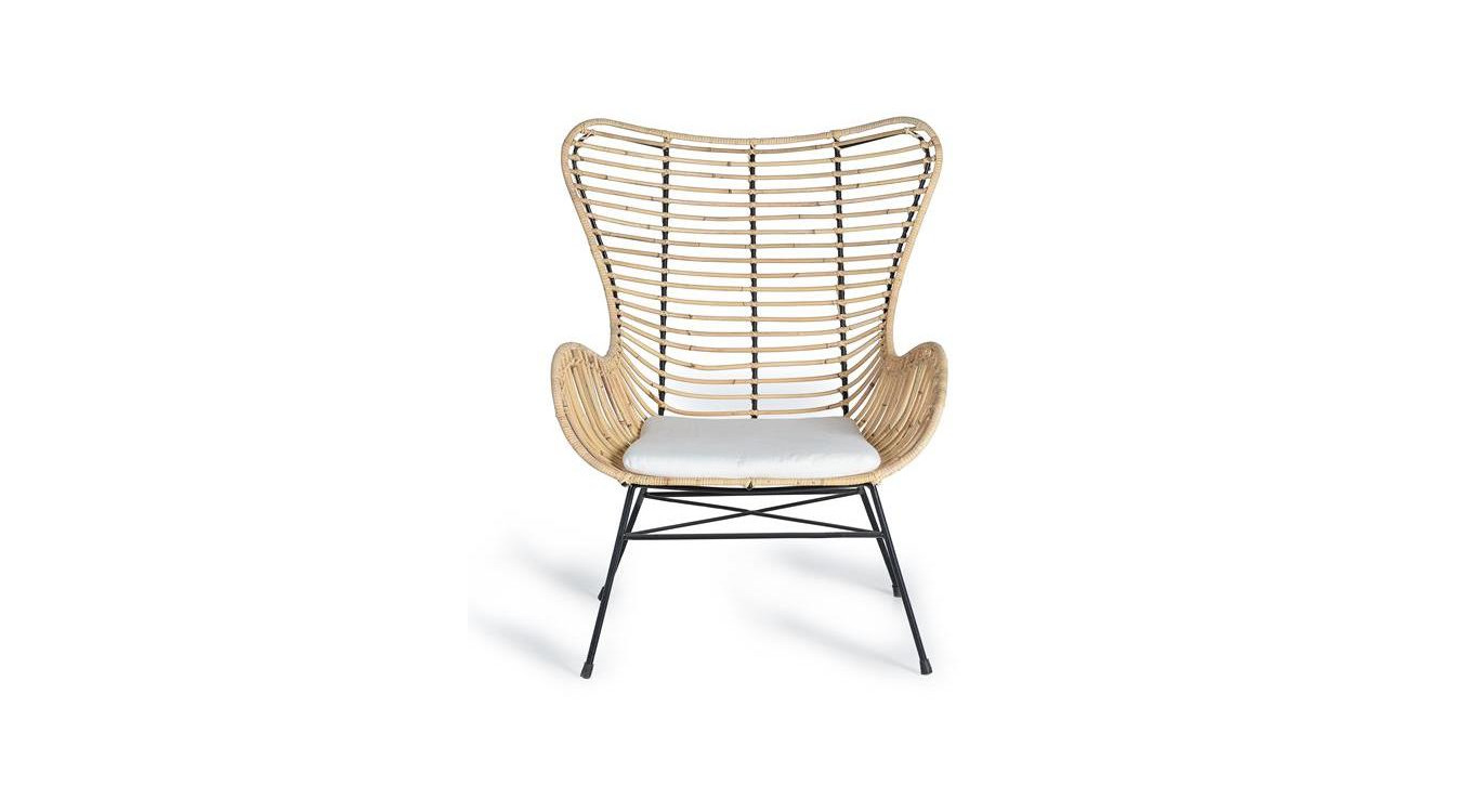 Fauteuil Bois, Métal Marron 70x70x90cm