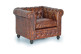 Sillón de cuero marrón 96x86x72cm