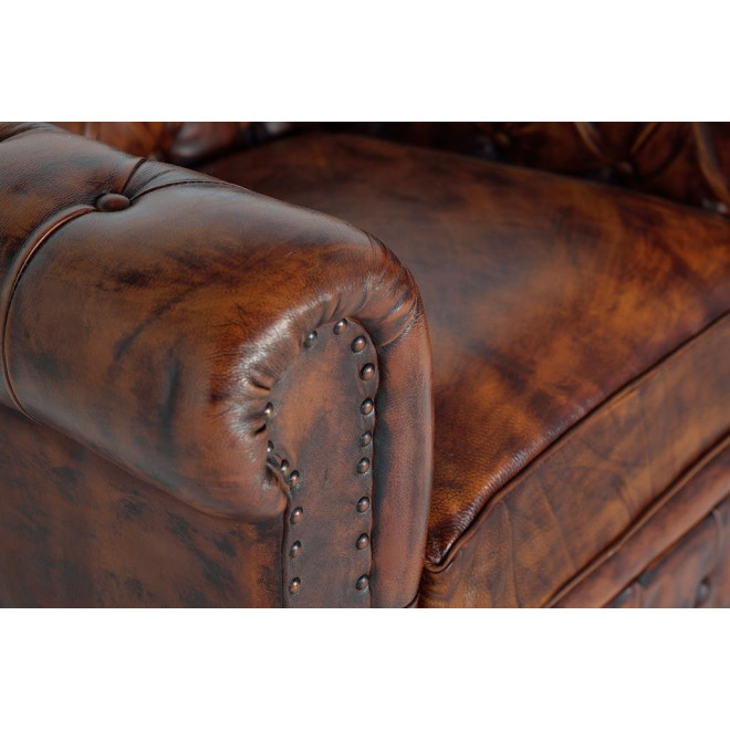 Fauteuil Cuir Marron 96x86x72cm