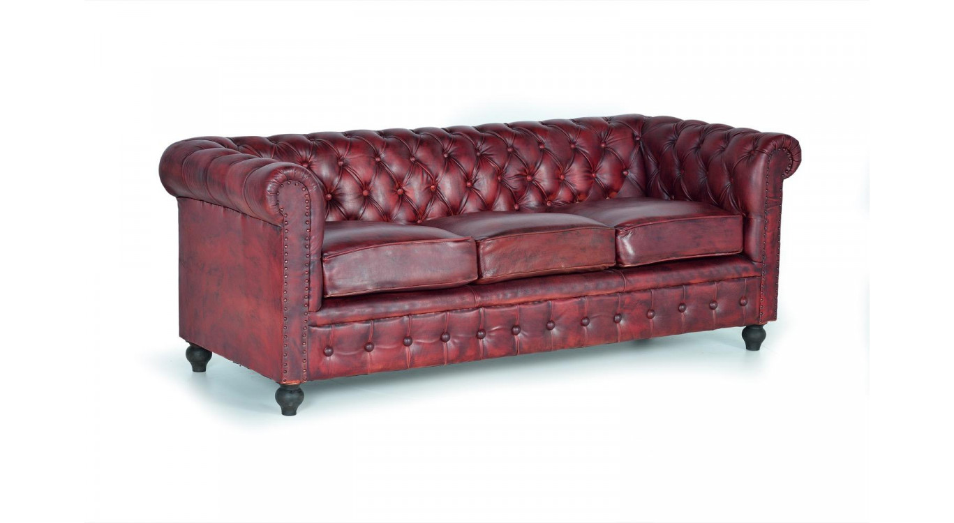Canapé Cuir Marron 200x86x72cm