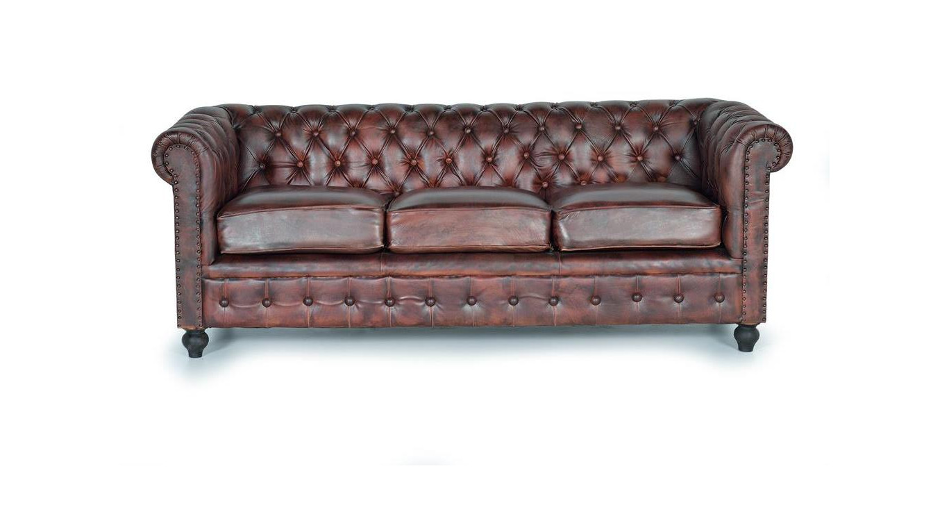 Canapé Cuir Marron 200x86x72cm