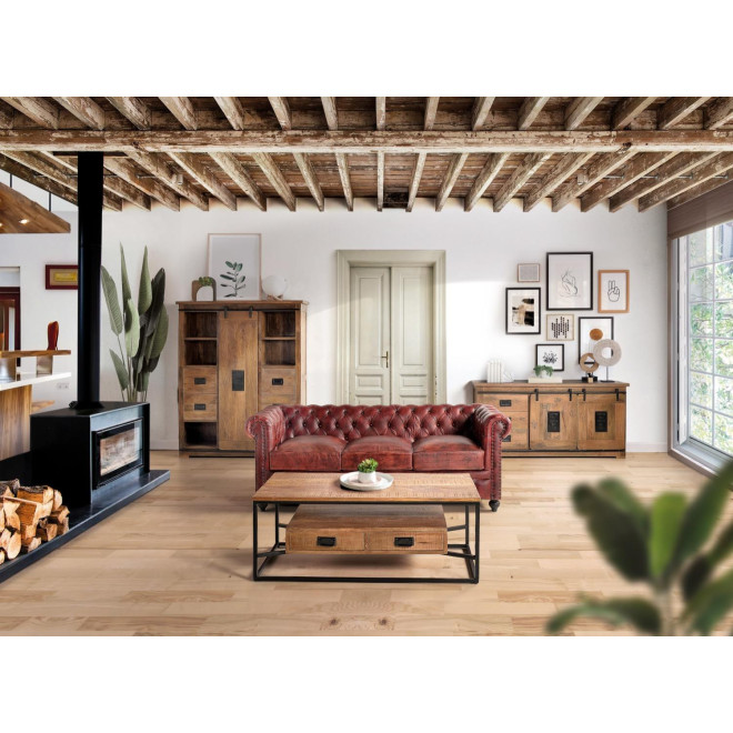 Canapé Cuir Marron 200x86x72cm