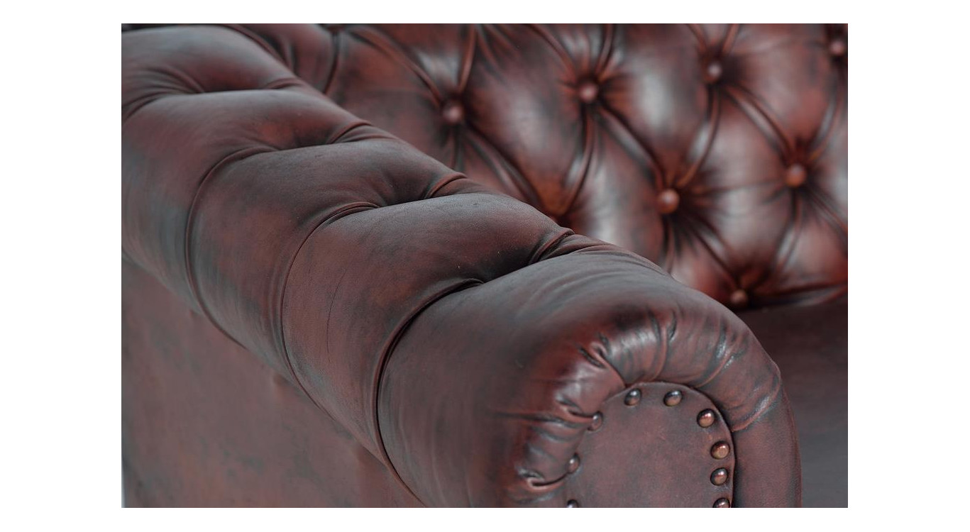 Canapé Cuir Marron 200x86x72cm