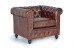 Fauteuil Cuir Marron 96x86x72cm