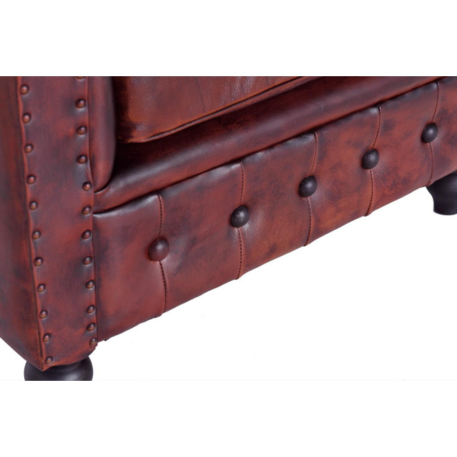 Fauteuil Cuir Marron 96x86x72cm