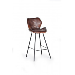 Hochstuhl Eisen, Leder Braun 49x50x102cm