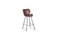 Chaise Haute Fer, Cuir Marron 49x50x102cm