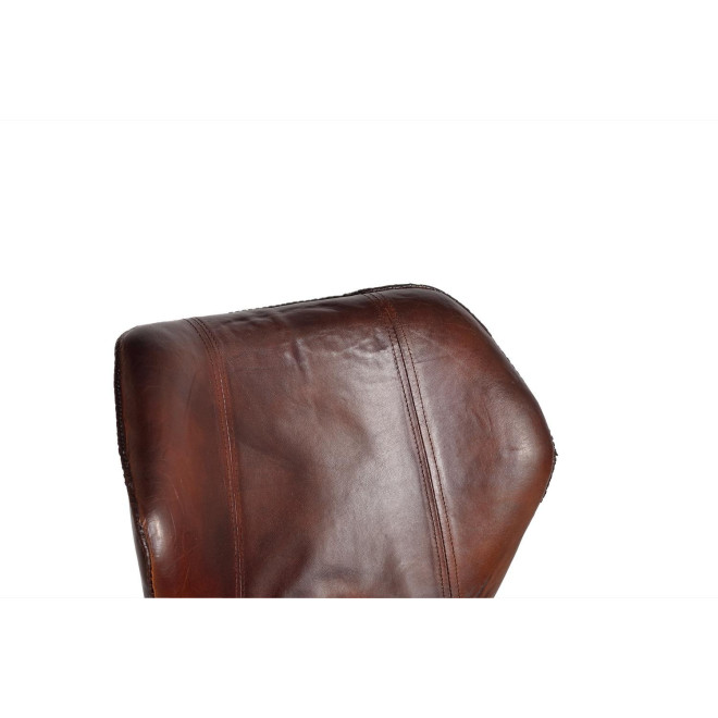 Hochstuhl Eisen, Leder Braun 49x50x102cm