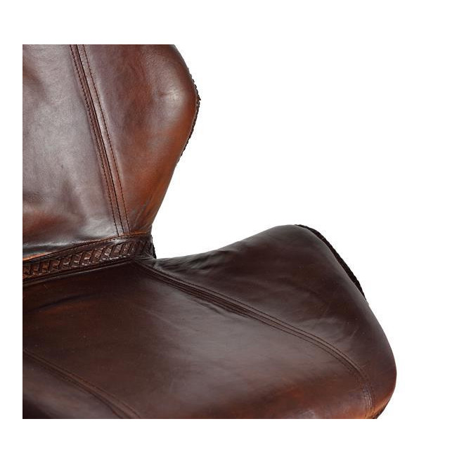 Hochstuhl Eisen, Leder Braun 49x50x102cm