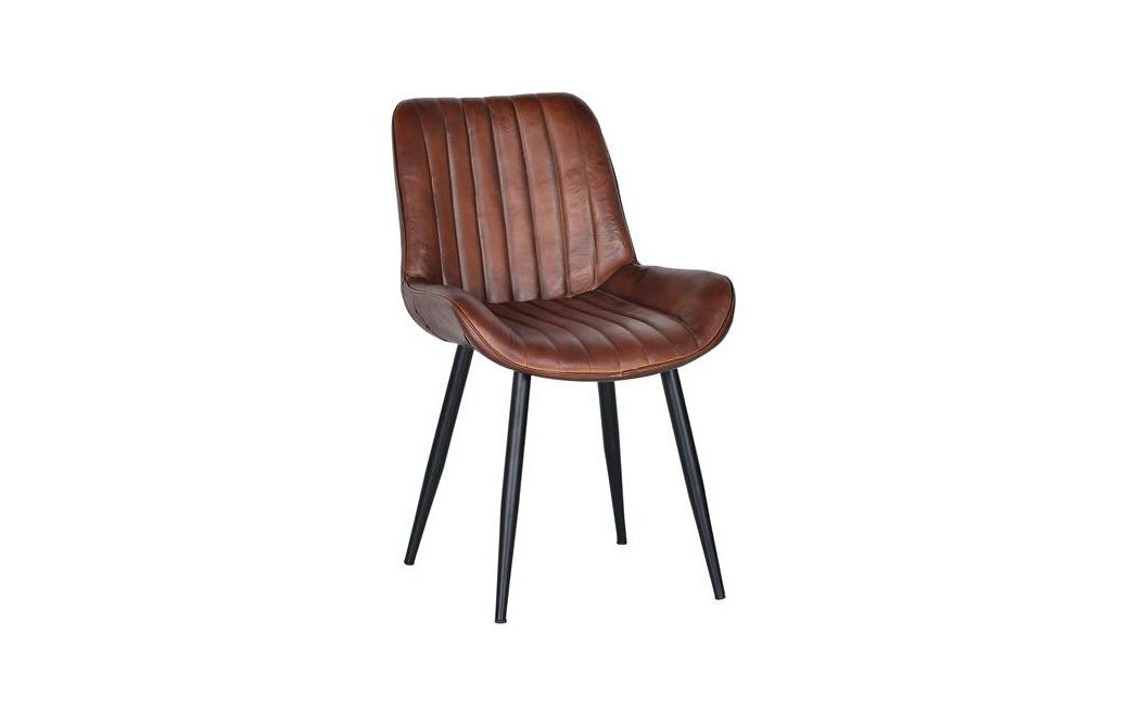 Stuhl Eisen, Leder Braun 53x63x87cm