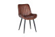 Silla de hierro, cuero marrón 53x63x87cm